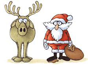 santa and reindeer